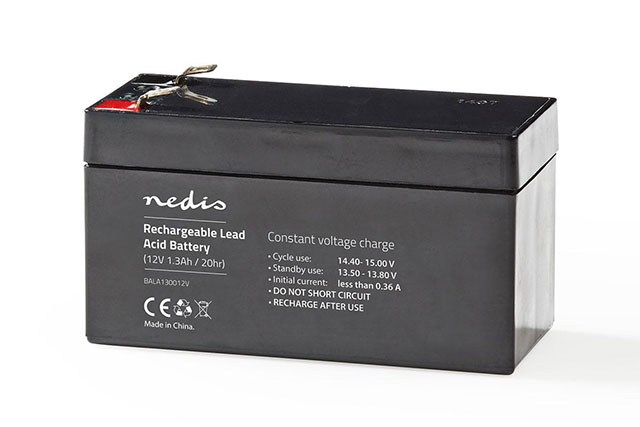 Lead battery 12V, 1.3Ah, dim:(LxWxH) 97x43x52mm