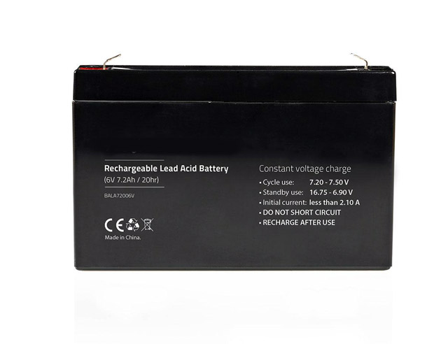 Lead battery 6V, 7.0Ah, dim:(LxWxH) 151x34x95mm