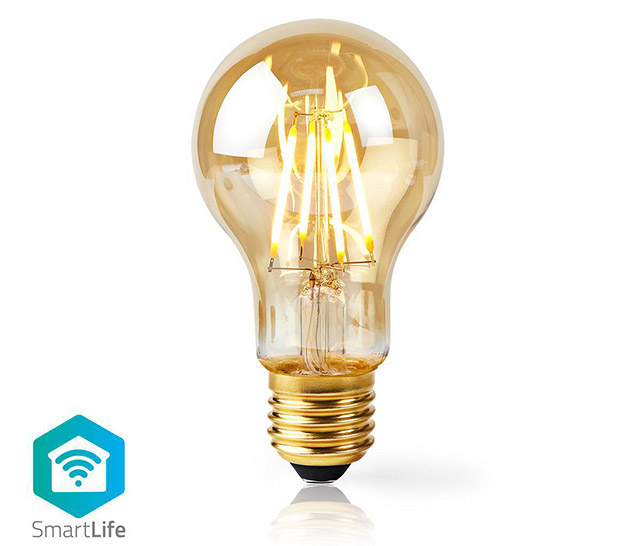 Wi-Fi Smart LED Filament Lamp, E27, A60, 5W (40W), 500 lm