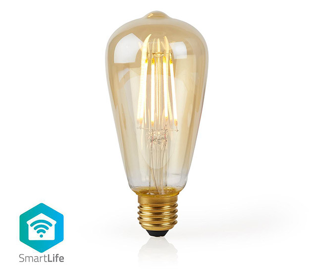 Wi-Fi Smart LED Filament Lamp, E27, ST64, 5W (40W), 500 lm